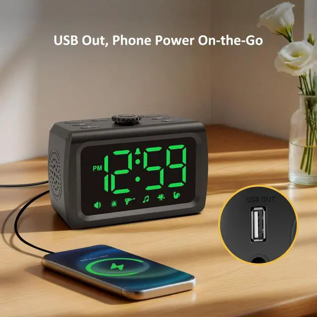 Alt view image 7 of 7 - 115dB Super Loud Alarm Clock for Heavy Sleepers Adults Teens