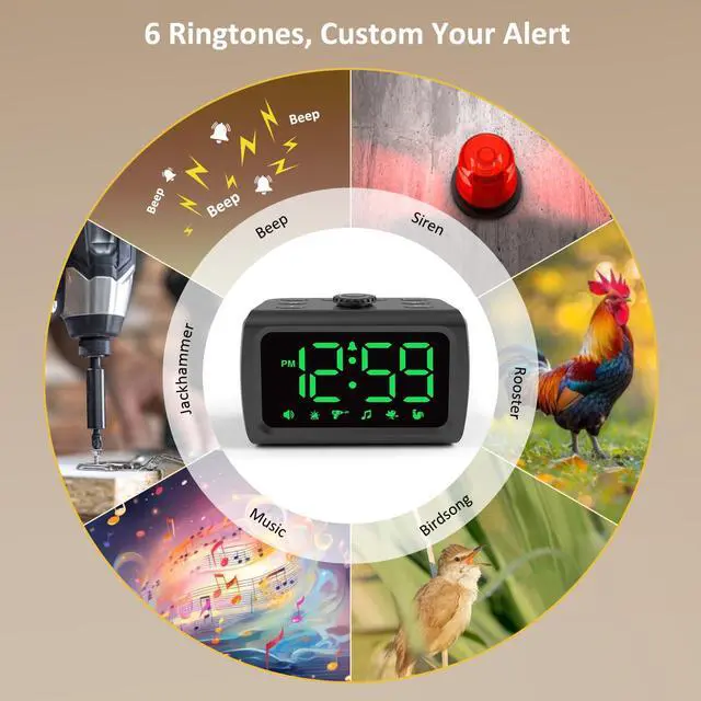 Alt view image 6 of 7 - 115dB Super Loud Alarm Clock for Heavy Sleepers Adults Teens