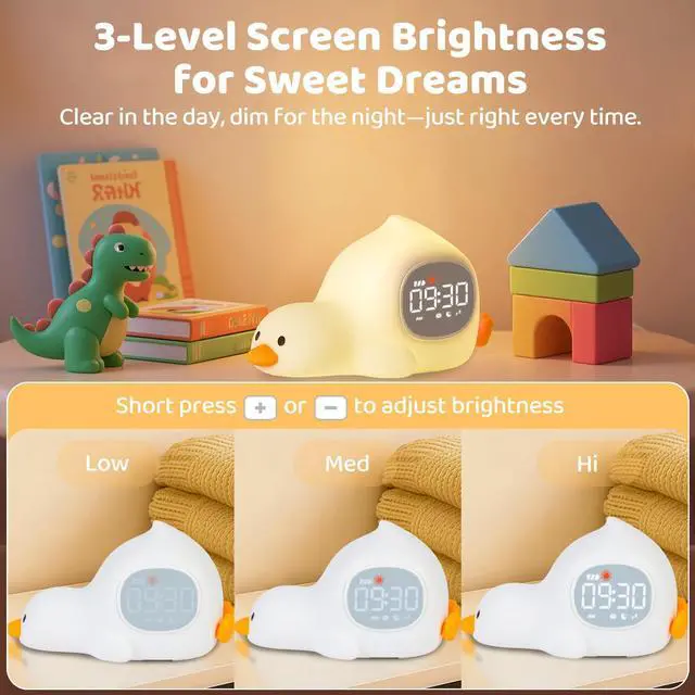 Alt view image 6 of 7 - Duck Kids Alarm Clock with Night Light, OK to Wake Clock for Toddler