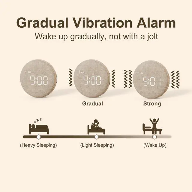 Alt view image 4 of 7 - Travel Vibrating Alarm Clock for Heavy Sleepers, Dual Alarm