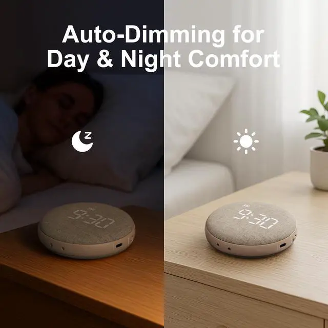 Alt view image 7 of 7 - Travel Vibrating Alarm Clock for Heavy Sleepers, Dual Alarm