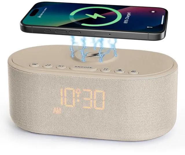 Main image of Sound Machine Alarm Clock for Bedrooms with Wireless Charging