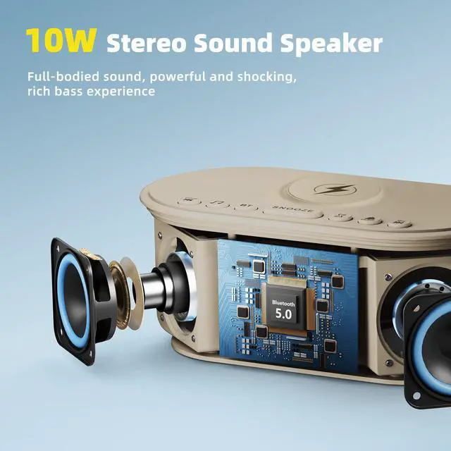 Alt view image 5 of 7 - Sound Machine Alarm Clock for Bedrooms with Wireless Charging