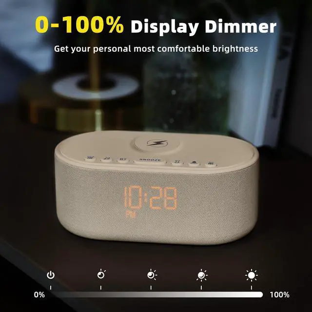 Alt view image 7 of 7 - Sound Machine Alarm Clock for Bedrooms with Wireless Charging