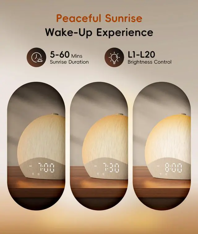Alt view image 3 of 7 - Sunrise Alarm Clock, White Noise Machine, Sound Machine for Bedroom