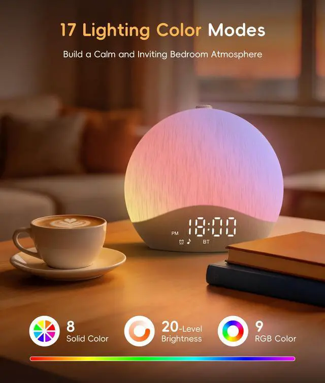 Alt view image 7 of 7 - Sunrise Alarm Clock, White Noise Machine, Sound Machine for Bedroom