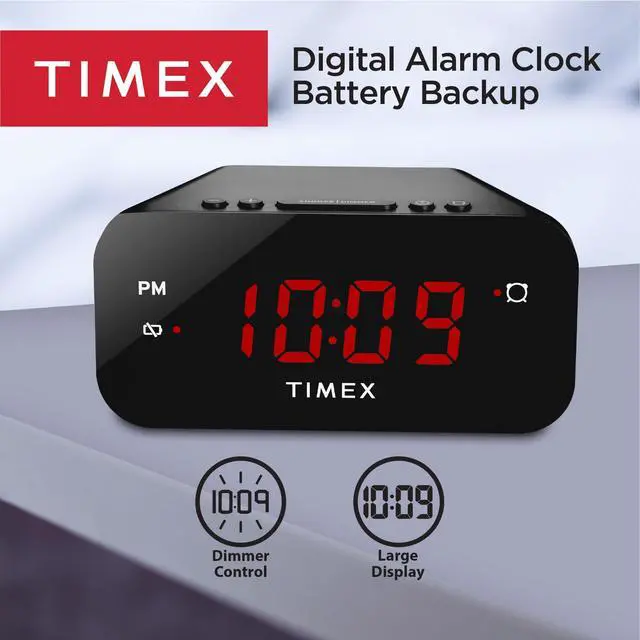 Alt view image 2 of 6 - Alarm Clock with Large Display, Digital Alarm Clock for Bedroom Includes 120V Universal Power Adapter (T121B - Black)