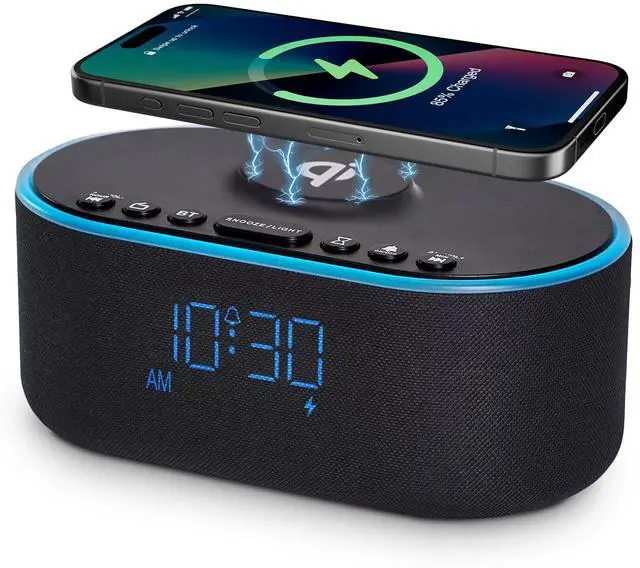 Main image of Qi Certified Wireless Charging Alarm Clock Radio for Bedroom