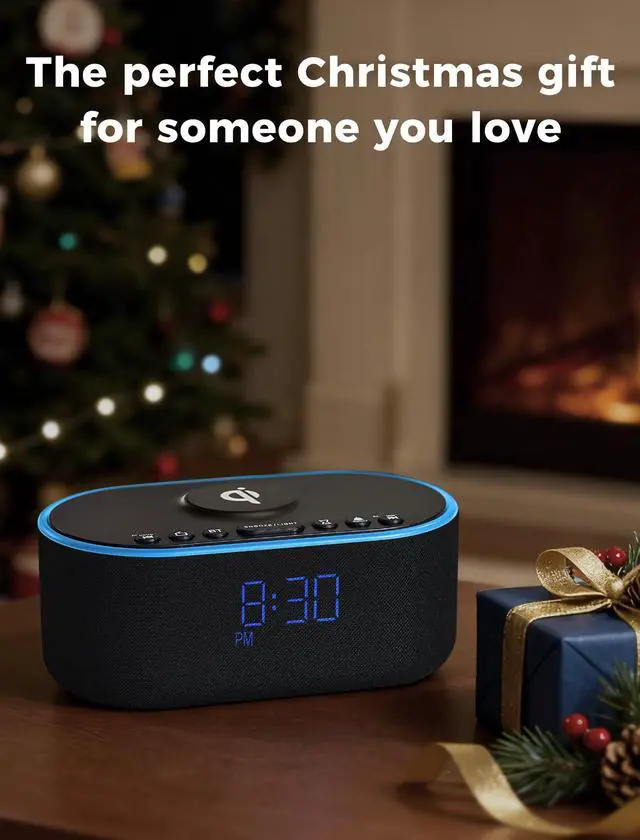 Alt view image 7 of 7 - Qi Certified Wireless Charging Alarm Clock Radio for Bedroom