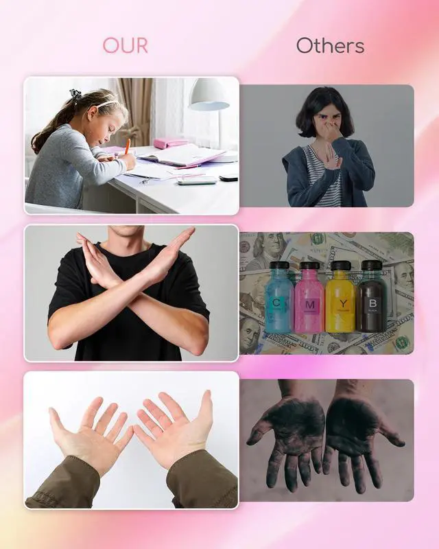 Alt view image 4 of 7 - Small Wireless Inkless Portable Thermal Printer, Support 8.5" X 11", Pink