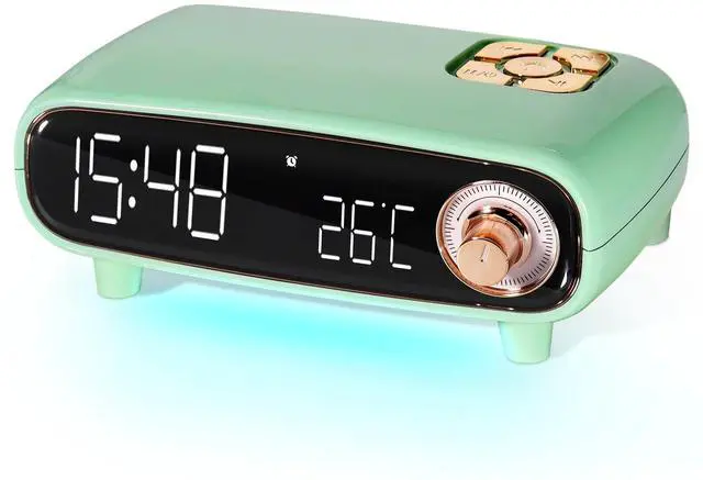 Main image of Alarm Clock Radio for Bedroom, Loud Voice for Deep Sleep, Bluetooth Speaker, USB/TF Card Music Playing, Digital FM Radio, Temperature Display, LED Night Light, Cute Decor for Home (Sky Blue)
