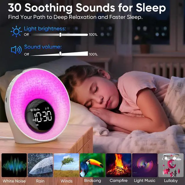Alt view image 4 of 7 - Sunrise Alarm Clock with Wake Up Light & White Noise Machine