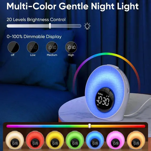 Alt view image 5 of 7 - Sunrise Alarm Clock with Wake Up Light & White Noise Machine