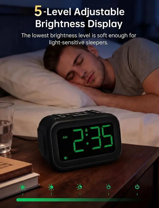 Alt view image 7 of 7 - Extra Loud Alarm Clock: 115dB On-Time Wake-Up