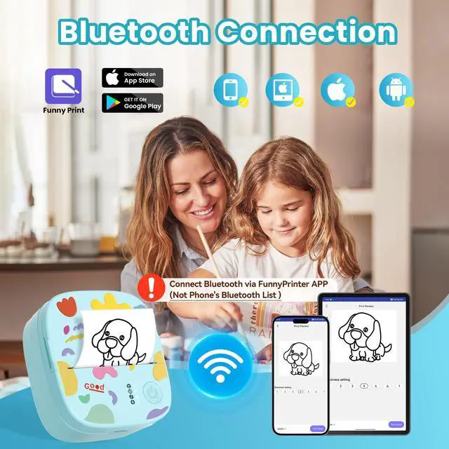 Alt view image 2 of 7 - Mini Sticker Printer, AHM2 Sticker Maker Machine for Kids