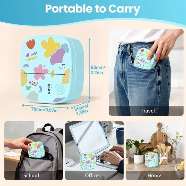 Alt view image 7 of 7 - Mini Sticker Printer, AHM2 Sticker Maker Machine for Kids