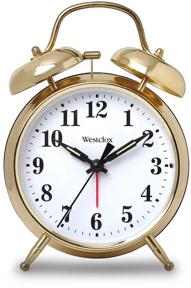Main image of Big Ben Twin Bell Alarm Clock | Loud Alarm Clock for Heavy Sleepers | Battery Operated Clock with Backlight for Bedside Table, Bedroom, Kids Room, Desk (Gold, 4")
