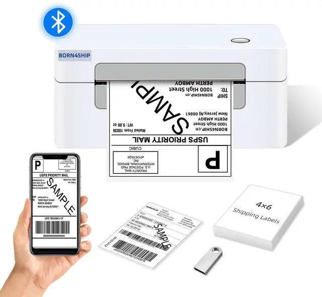 Main image of 4x6 Thermal Shipping Label Bluetooth Printer for Business, Gray