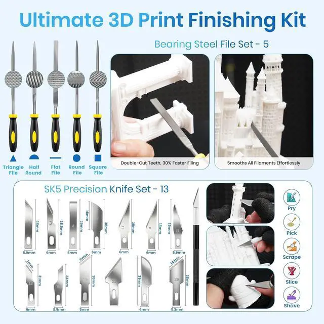 Alt view image 5 of 7 - 141Pcs 3D Printer Accessories with 4-Layer Slotted Case, Precision Workstation, Includes Digital Caliper, Cordless Rotary Tool, PTFE Nozzle Coating for Bambu Lab, Flashforge, Ender 3, Anycubic