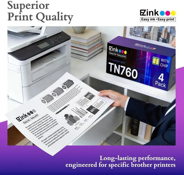 Alt view image 5 of 7 - TN760 Toner for Brother Printer TN-760 TN 760 TN-760 TN730 TN-730 TN-730 Compatible for Brother MFC-L2710DW MFC-L2750DW HL-L2350DW HL-L2370DW HL-L2395DW L2390DW DCP-L2550DW for TN760 (4 pack, Black)