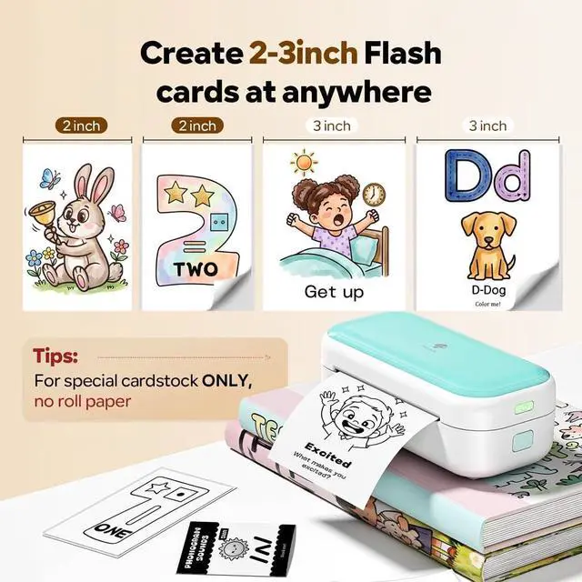 Alt view image 5 of 7 - M03C Mini Flashcards Printer, DIY Printable Tool for Preschoolers