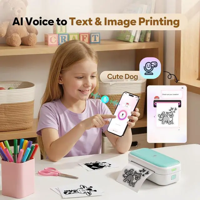 Alt view image 6 of 7 - M03C Mini Flashcards Printer, DIY Printable Tool for Preschoolers