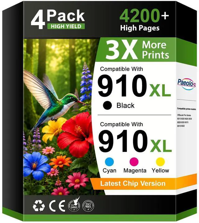Main image of 910XL Replacement for HP 910XL Ink Cartridges Combo Pack High Yield