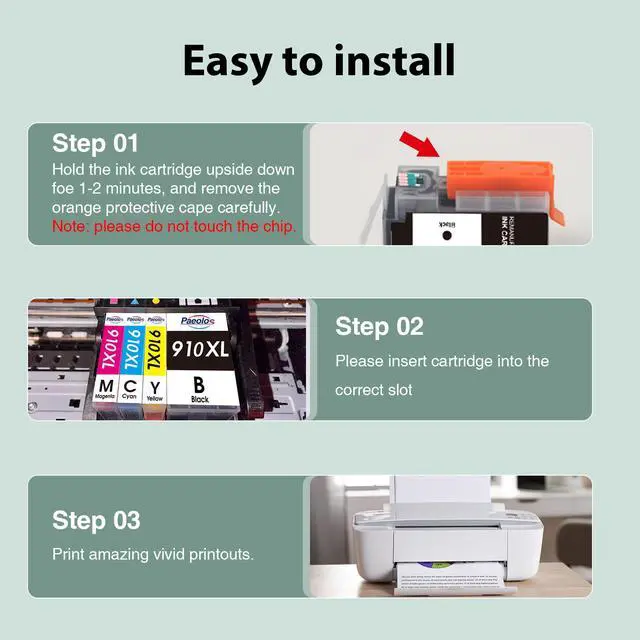 Alt view image 3 of 7 - 910XL Replacement for HP 910XL Ink Cartridges Combo Pack High Yield