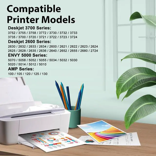Alt view image 2 of 7 - 65XL Ink Cartridges Black and Color Replacement for HP Ink 65 2Pack