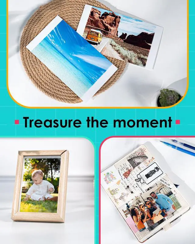Alt view image 6 of 7 - Compatible with Liene Amber M100 M110 4x6 160 Photo Paper & 4 Ink Cartridge