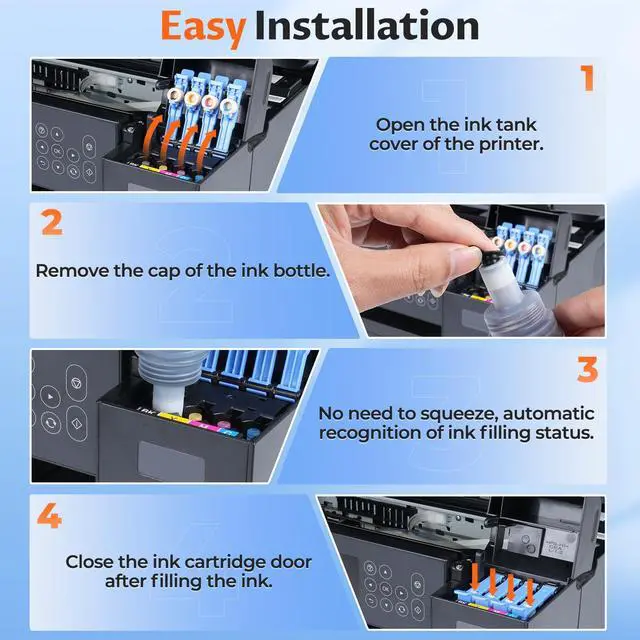 Alt view image 6 of 7 - Compatible for EPT522 Ink Refill Bottles - 10 Pack EPT522 Ink Refill Kit