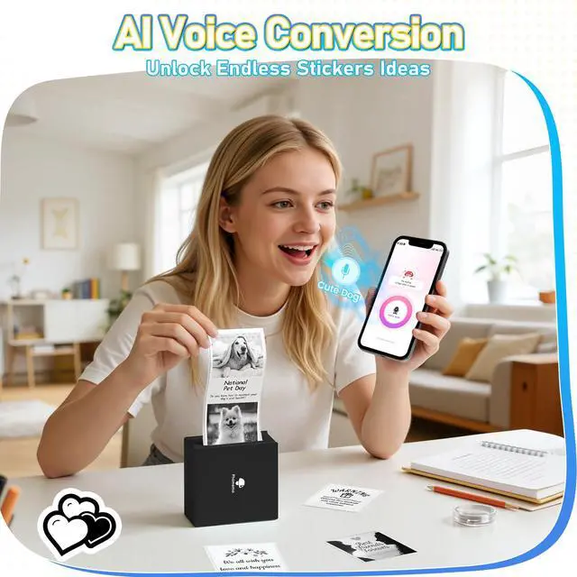 Alt view image 5 of 7 - Sticker Printer, Inkless Mini Thermal Sticker Printer Machine