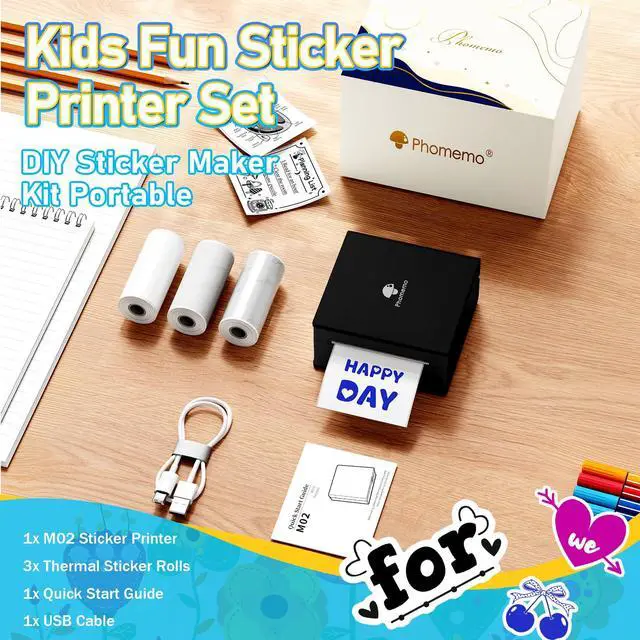 Alt view image 6 of 7 - Sticker Printer, Inkless Mini Thermal Sticker Printer Machine