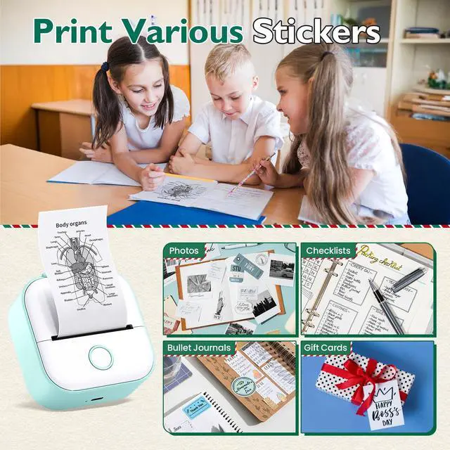 Alt view image 6 of 6 - Sticker Printer, Print Pods T02 with 3 Rolls Transparent Color