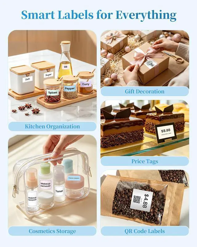 Alt view image 7 of 7 - Mini Printer T02 Thermal Sticker Printer with 3 Rolls Paper