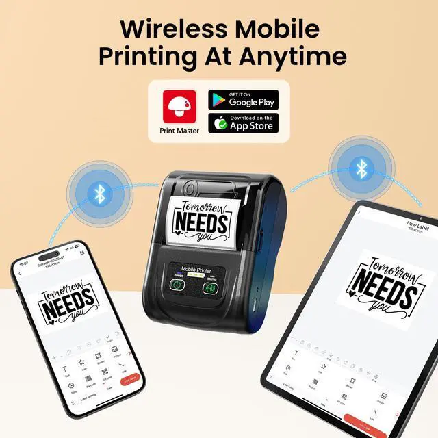 Alt view image 6 of 7 - M128 Label Maker 2 Inch Portable Bluetooth Thermal Label Printer