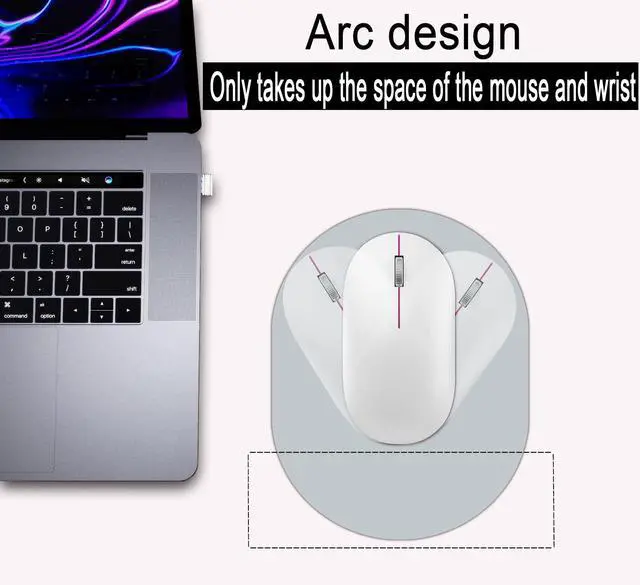 Alt view image 2 of 6 - Small Mouse pad, Portable, Waterproof Non-Slip Rubber Bottom, Suitable for Wireless Mouse, Laptop Keyboard Tray for Both Men and Women, Office Travel Grey 5.5x7.5in
