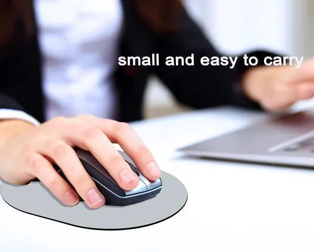 Alt view image 5 of 6 - Small Mouse pad, Portable, Waterproof Non-Slip Rubber Bottom, Suitable for Wireless Mouse, Laptop Keyboard Tray for Both Men and Women, Office Travel Grey 5.5x7.5in