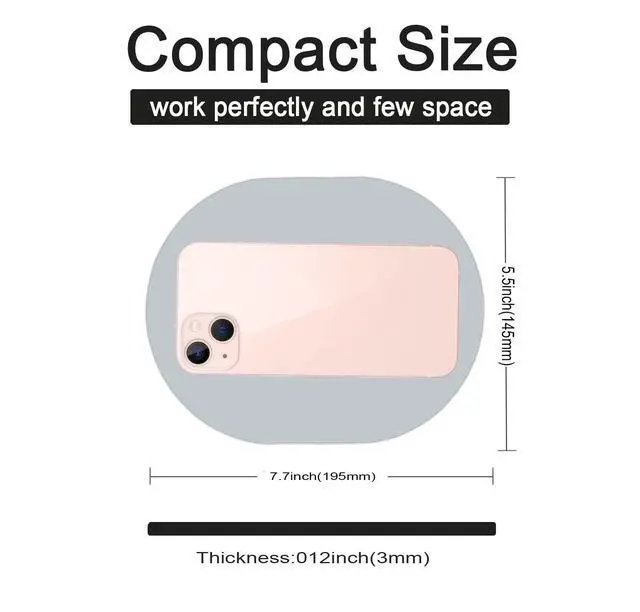 Alt view image 6 of 6 - Small Mouse pad, Portable, Waterproof Non-Slip Rubber Bottom, Suitable for Wireless Mouse, Laptop Keyboard Tray for Both Men and Women, Office Travel Grey 5.5x7.5in