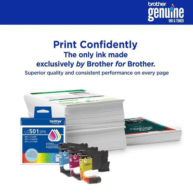 Alt view image 4 of 7 - Genuine LC5014PK 4-Pack (1 Each of) Standard Yield Black, Cyan, Magenta, and Yellow Ink Cartridges