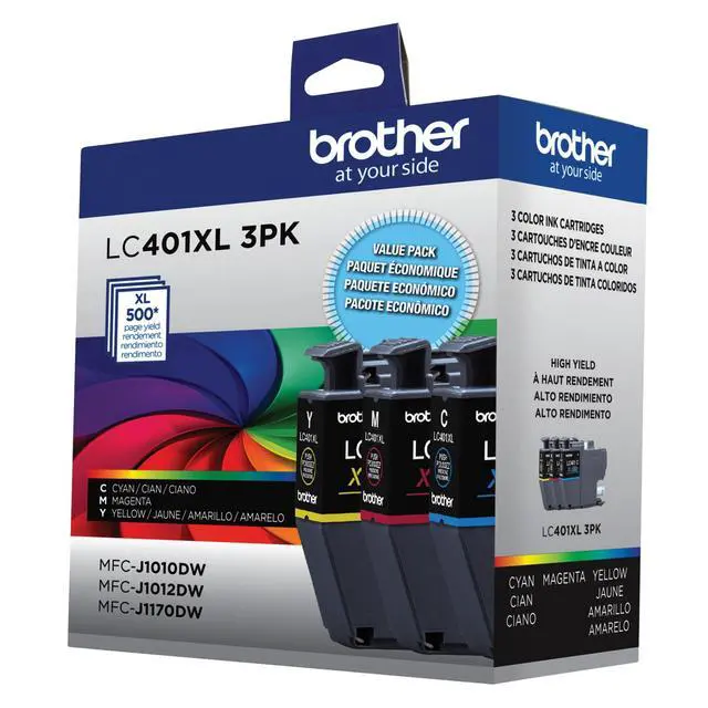 Alt view image 2 of 3 - Genuine LC401XL 3PK High Yield 3-Pack Color -Ink -Cartridges Includes 1- -Cartridge Each of Cyan, Magenta and Yellow -Ink.