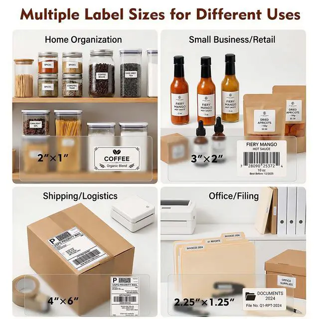 Alt view image 7 of 7 - Bluetooth Thermal Shipping Label Printer, 4x6, White