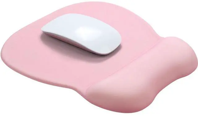 Main image of Office Mouse pad with Gel Wrist Rest, 9.2 x 8.1 in, Pink