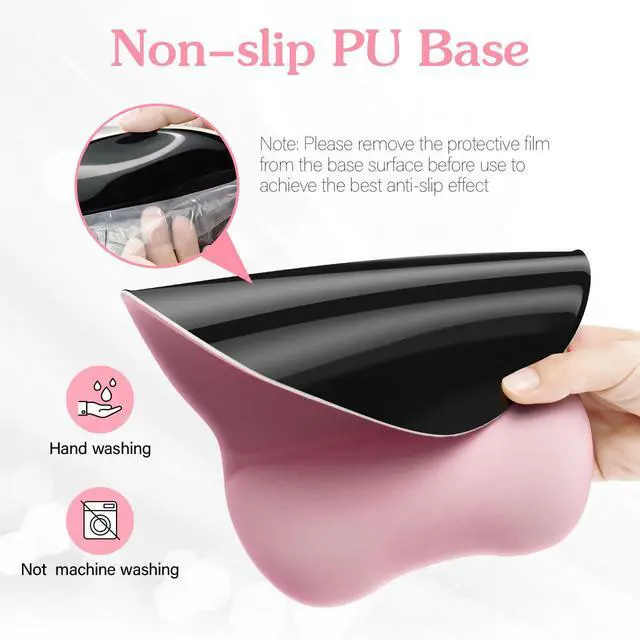 Alt view image 6 of 7 - Office Mouse pad with Gel Wrist Rest, 9.2 x 8.1 in, Pink