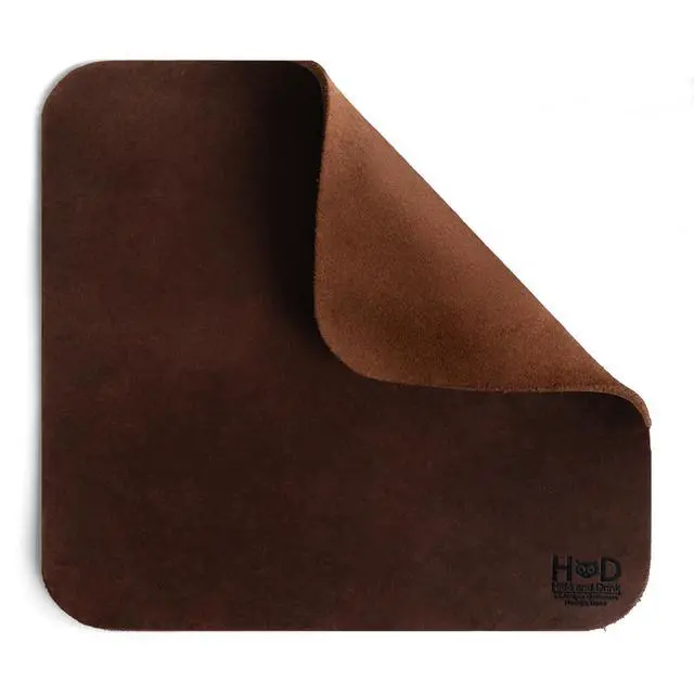 Alt view image 2 of 5 - Genuine Leather Mouse Pad, Anti Slip Leather Mousepad for Gaming, for Apple Magic Mouse & PC, Ergonomic Non Slip Base, Brown & Black Large Mat Pads for Desk, Computer Mousepads for Men