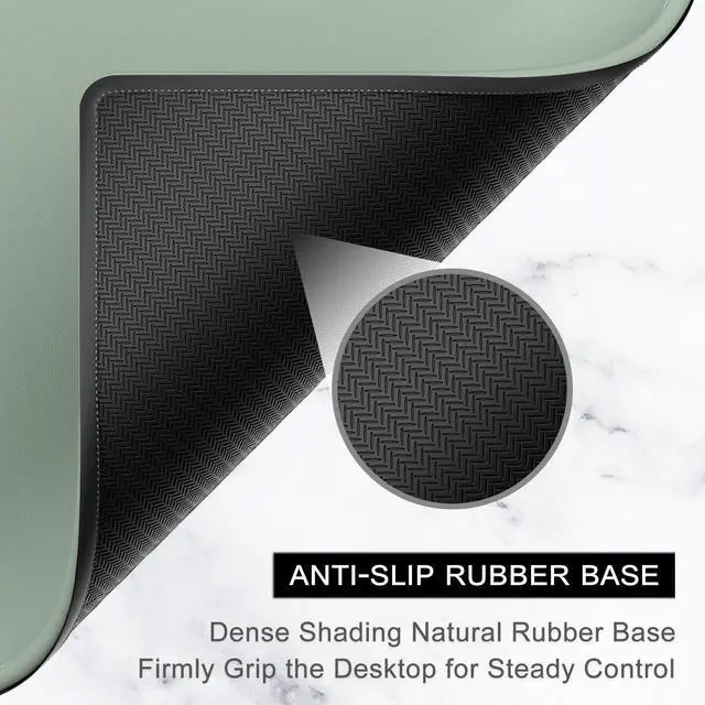 Alt view image 4 of 7 - Mouse Pad, Premium-Textured Square Mousepad 10.2 x 8.3 Inch, Stitched Edge Anti-Slip Waterproof Rubber Pretty Cute Computer Mat for Office Gaming Laptop Women Kids Bean Green