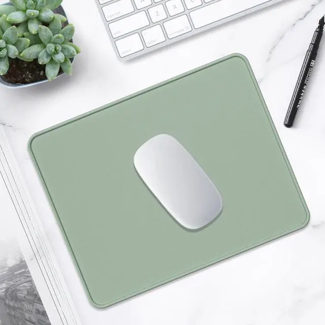 Alt view image 7 of 7 - Mouse Pad, Premium-Textured Square Mousepad 10.2 x 8.3 Inch, Stitched Edge Anti-Slip Waterproof Rubber Pretty Cute Computer Mat for Office Gaming Laptop Women Kids Bean Green