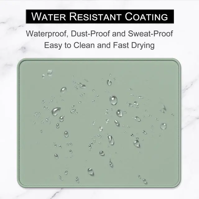 Alt view image 5 of 7 - Mouse Pad, Premium-Textured Square Mousepad 10.2 x 8.3 Inch, Stitched Edge Anti-Slip Waterproof Rubber Pretty Cute Computer Mat for Office Gaming Laptop Women Kids Bean Green