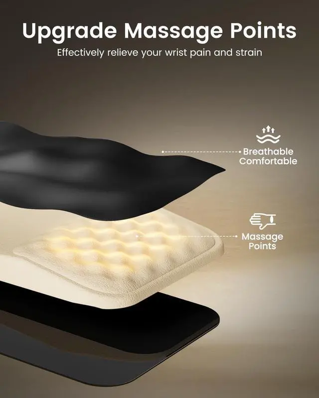 Alt view image 4 of 7 - KMP50 Ergonomic Mouse Pad with Wrist Rest, PU Leather, Black