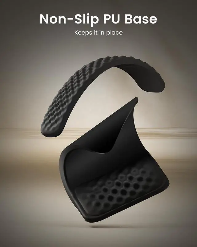 Alt view image 5 of 7 - KMP50 Ergonomic Mouse Pad with Wrist Rest, PU Leather, Black